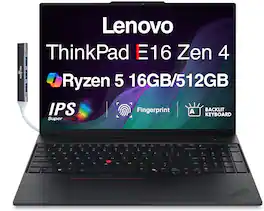 Lenovo - Upgraded - ThinkPad E16 Laptop 16.0 WUXGA (AMD Ryzen 5 230, 16GB DDR5, 512GB M.2 PCIe SSD, Win 11 Pro) w/USB Hub - Black