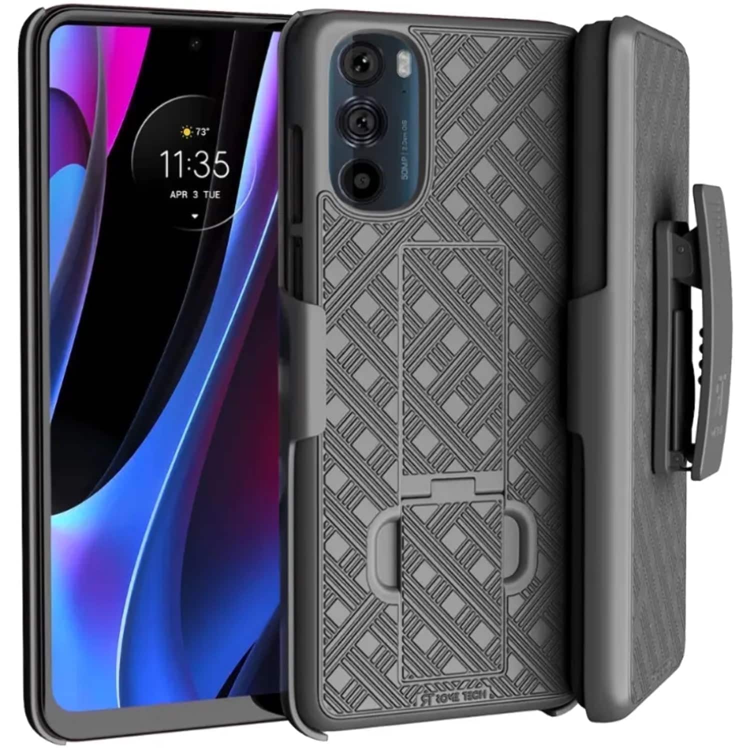 RomeTech - Shell Holster Combo Case for Motorola Edge+ (2022) - Black