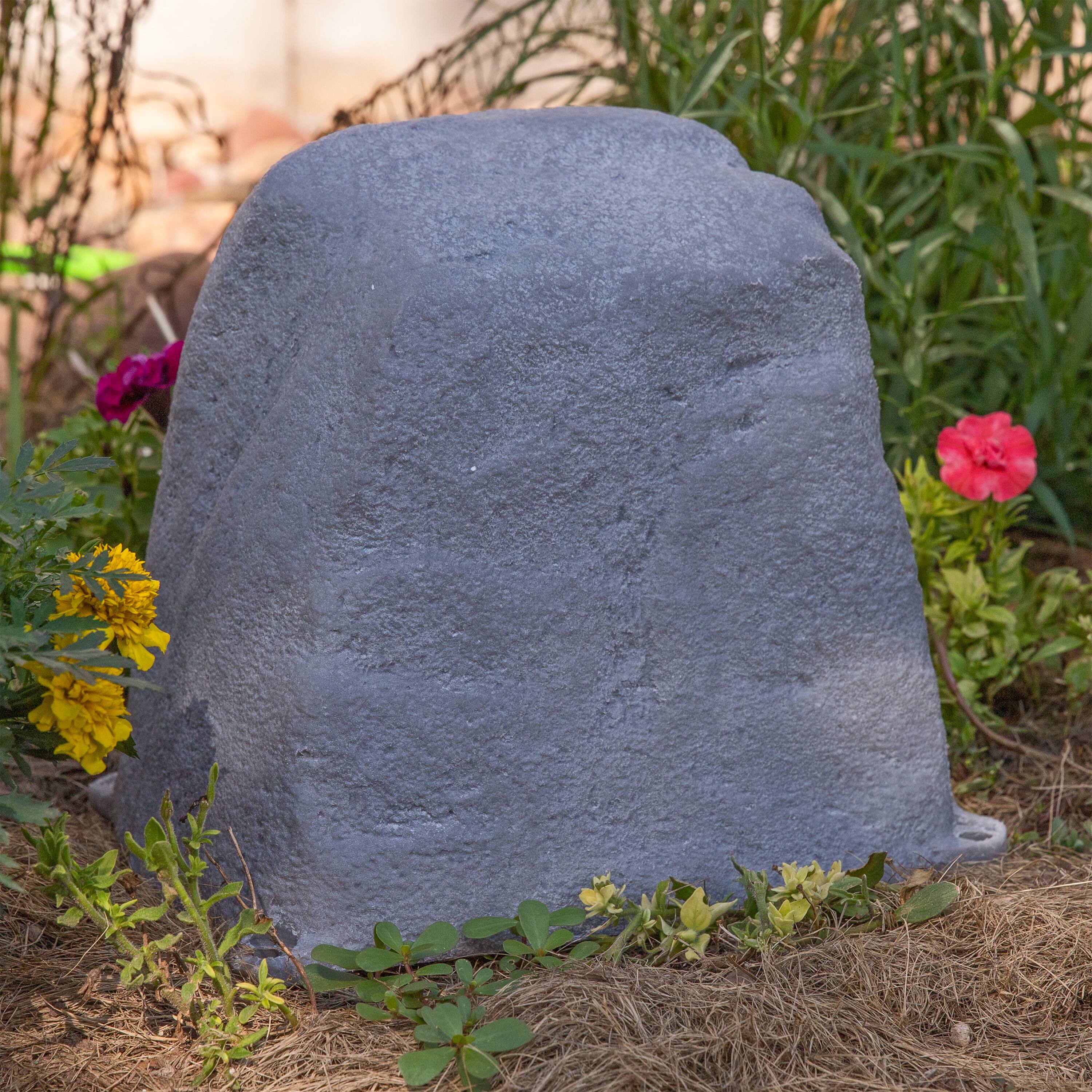 Alt View 7. Sunnydaze - Flat-Top Artificial Landscape Rock with Stakes - Gray.