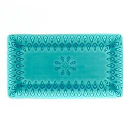 Euro Ceramica Home - Peacock Rectangular Platter - Lagoon