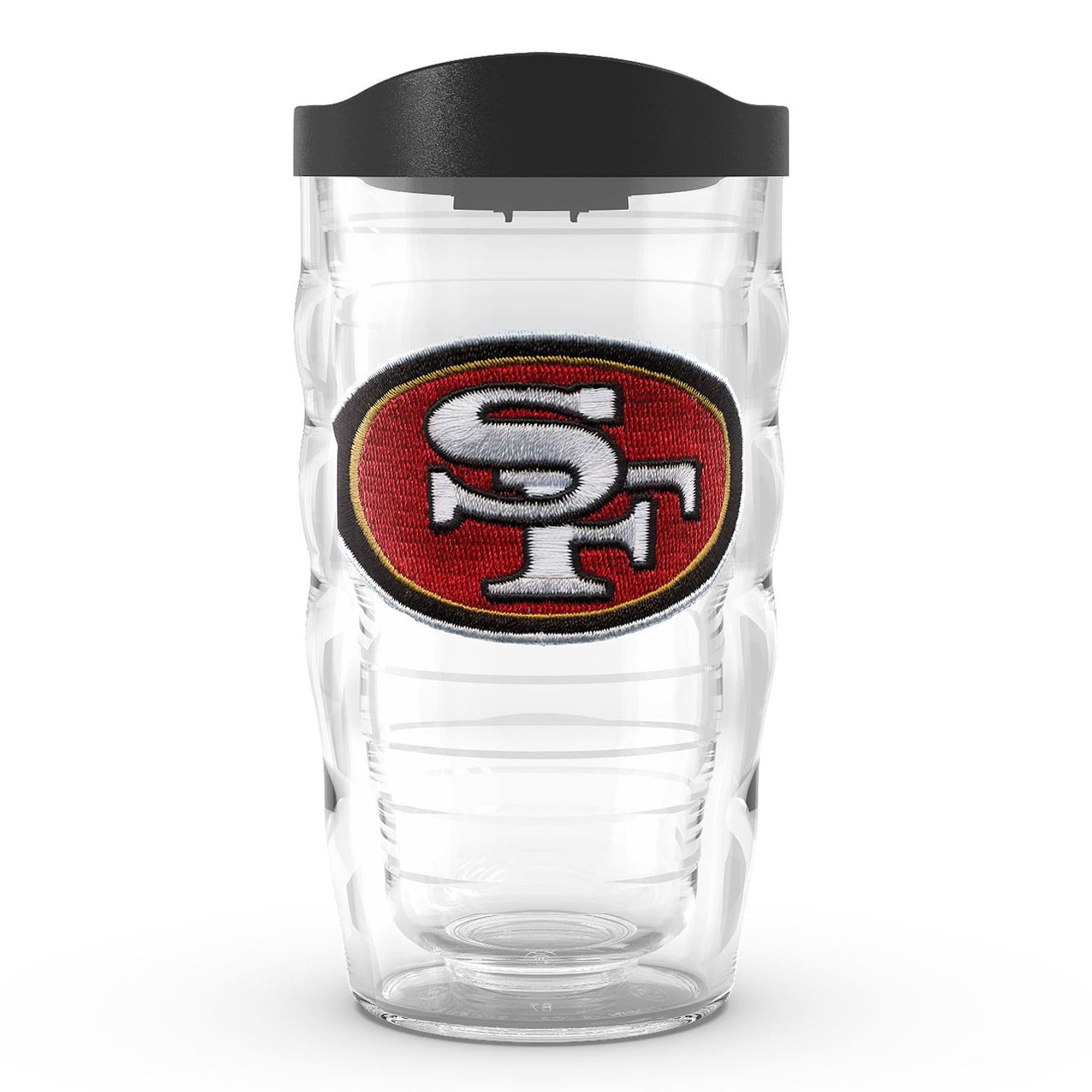 Front. Tervis - San Francisco 49ers 10oz. Emblem Classic Wavy Tumbler with Lid - Multicolor.
