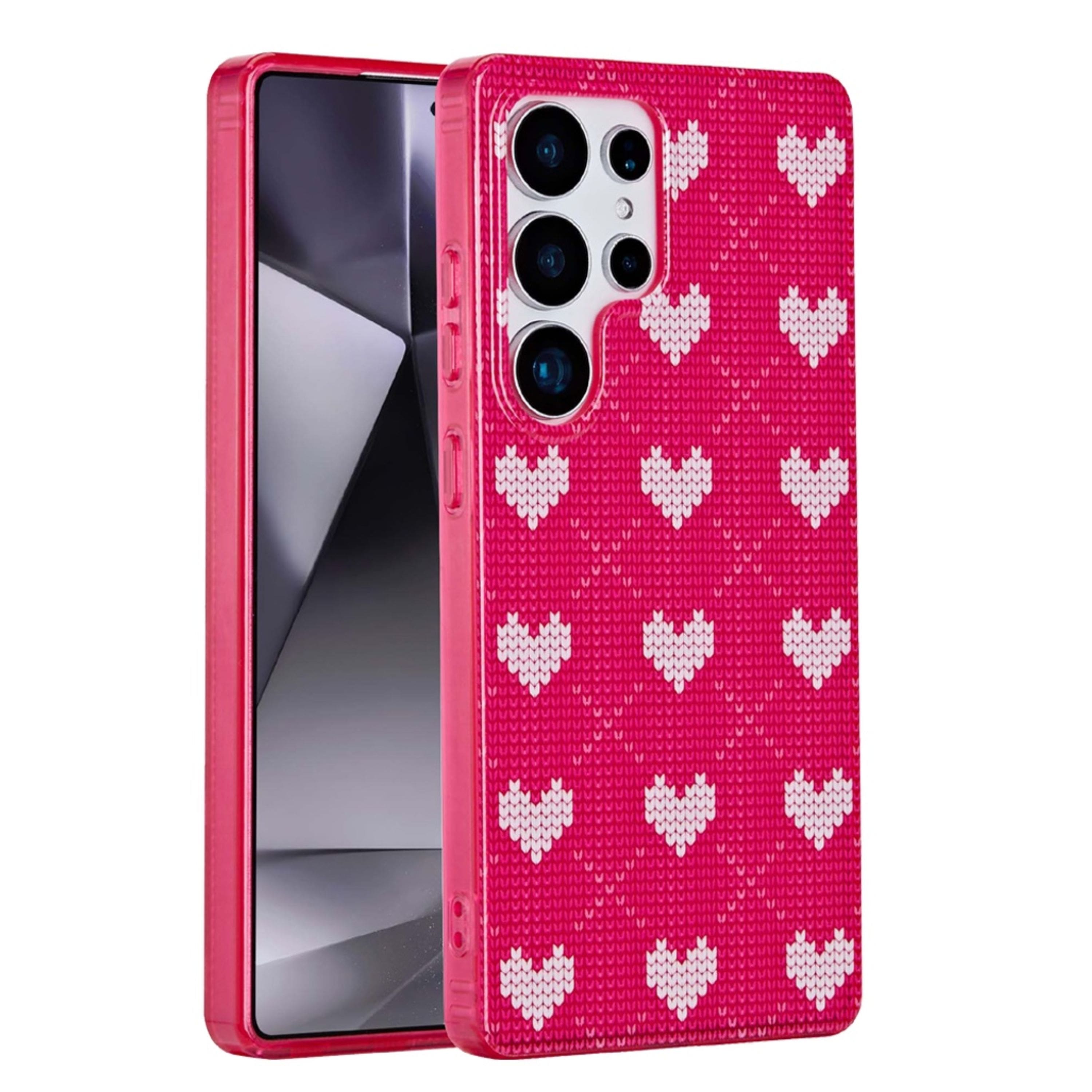 Kitcheniva - Dual Layer In Mold No Fade Design TPU Phone Case For Samsung Galaxy S24 Ultra Hearts On - Pink price history on PriceWatchPro