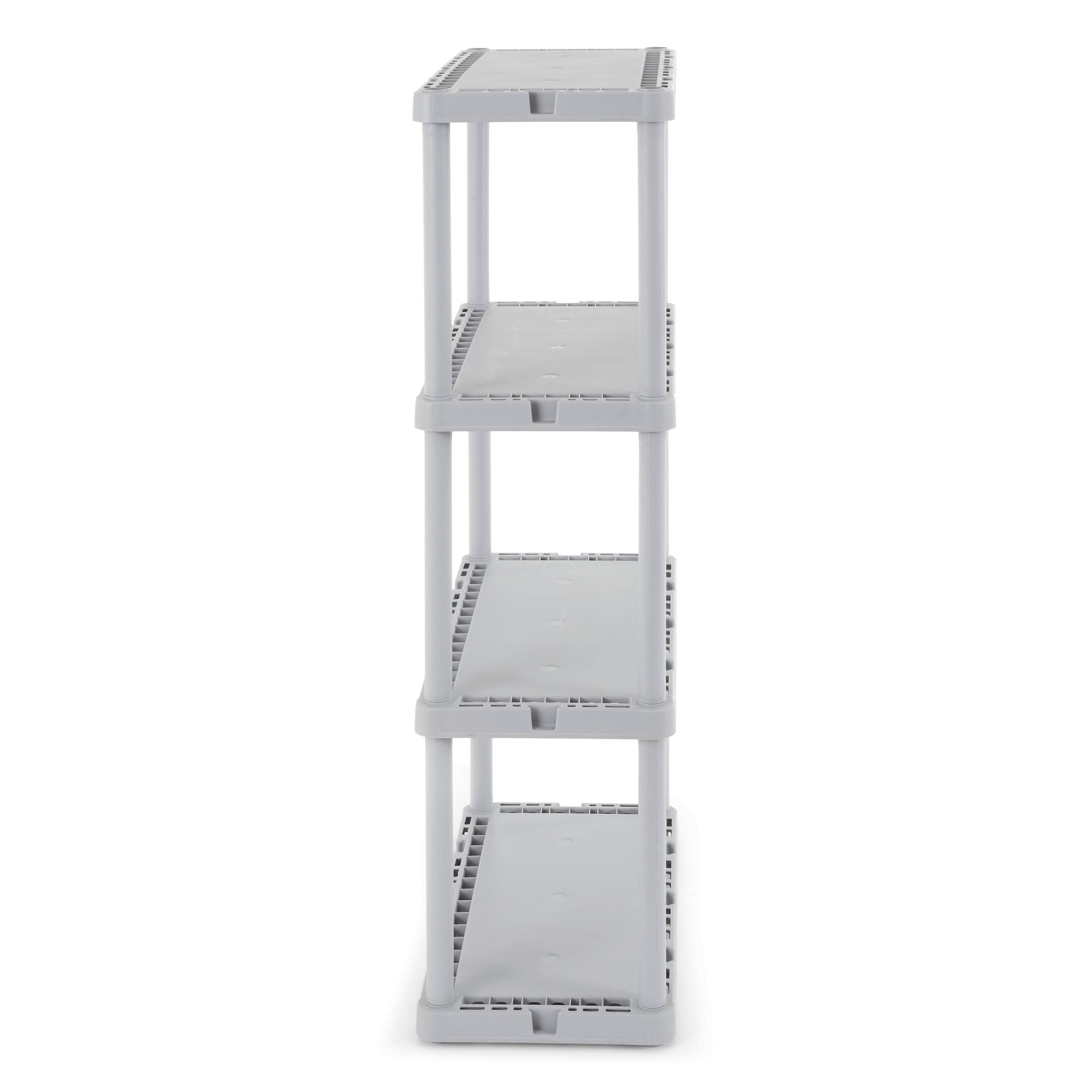 Alt View 8. Gracious Living - Gracious Living 4 Shelf Knect-A-Shelf Fixed Height Solid Light Duty Storage,Grey - Gray.