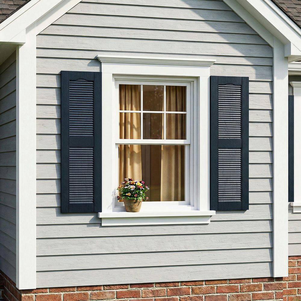 Alt View 7. Kadyn - Decorative Faux Shutters, Sturdy, Hassle-Free Design for Indoor & Outdoor Use, 14"x35", Blue - Blue.