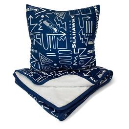 Pegasus - Seattle Seahawks Doodle Pop Poly Span Blanket and Pillow Combo Set - Multicolor