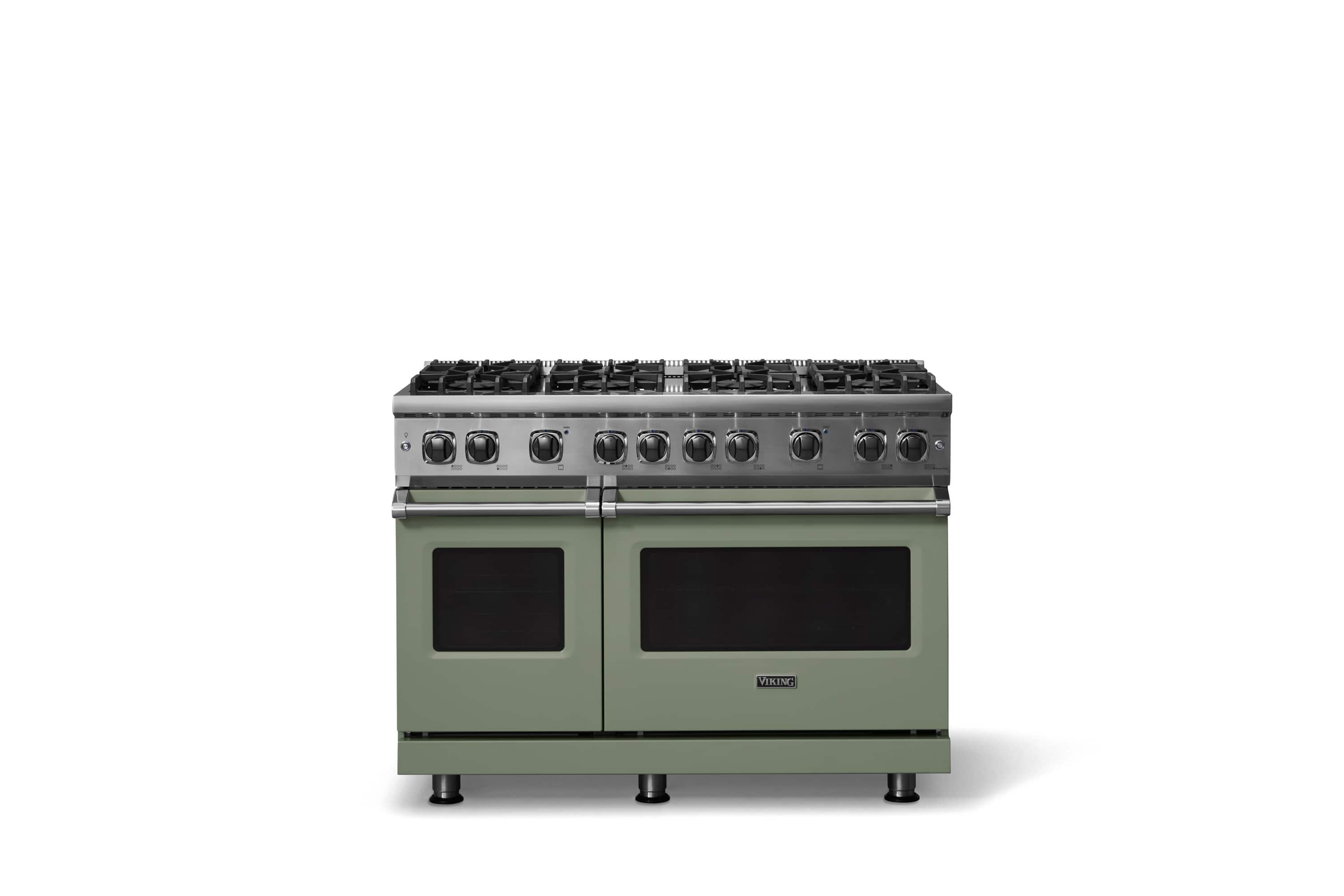Viking - 6.1 Cu. Ft. Professional 5 Series Freestanding Double Oven Gas Convection 8 Burner Range - Eucalyptus