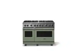 Viking - 6.1 Cu. Ft. Professional 5 Series Freestanding Double Oven Gas Convection 8 Burner Range - Eucalyptus