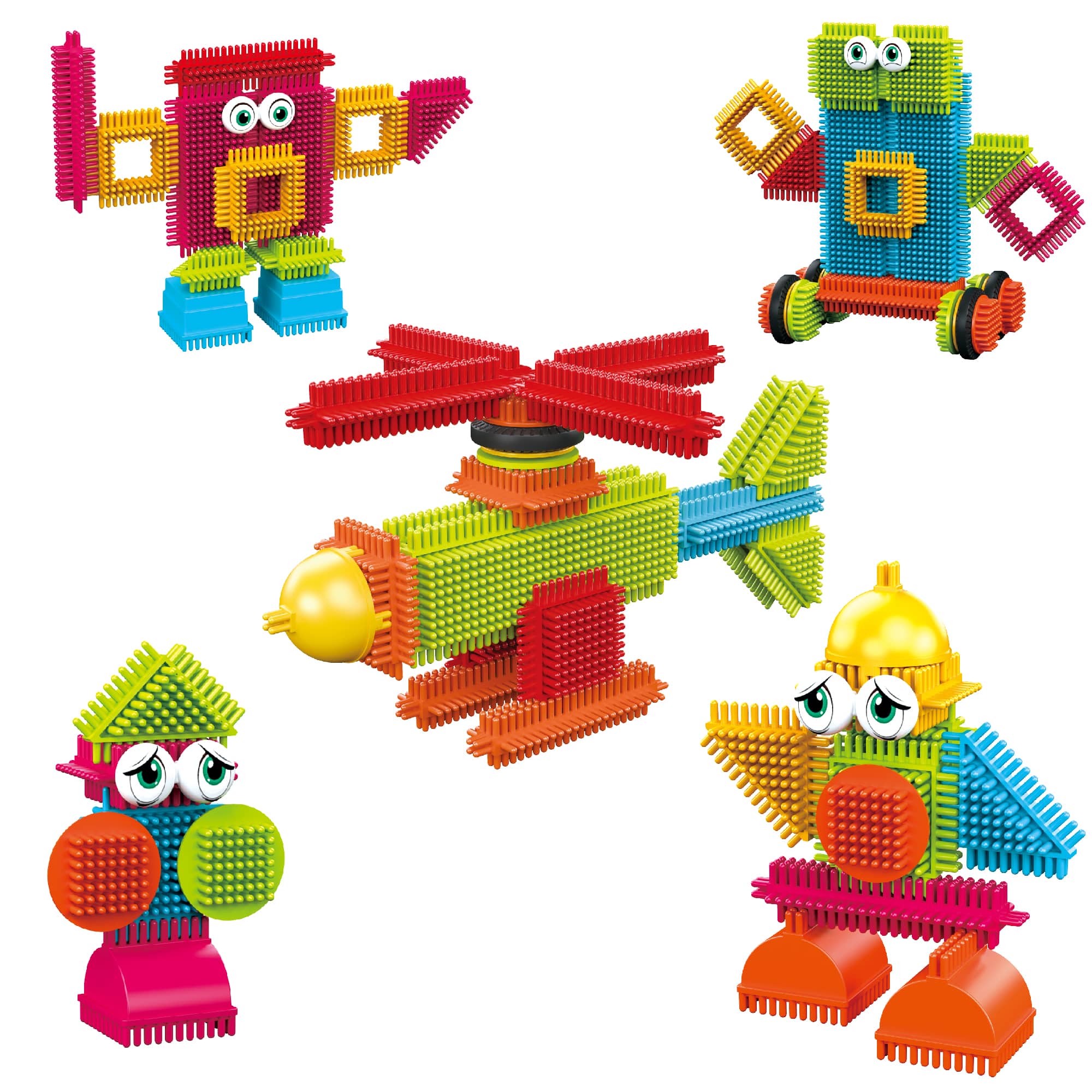 Contixo - STEM Building Toys, ST7 244 pcs Bristle Shape 3D Tiles Building Set