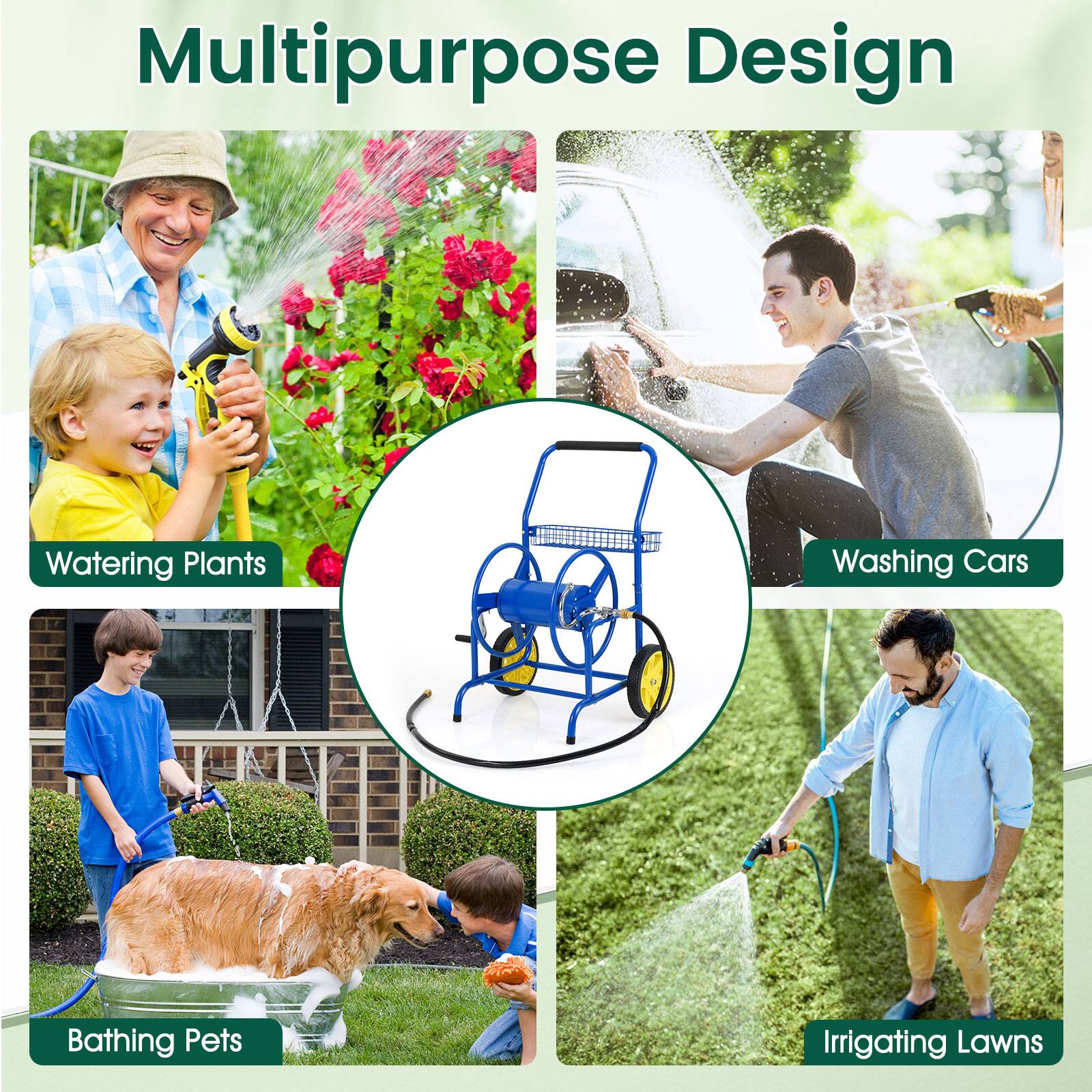 Multipurpose Design  
- Watering Plants  
- Washing Cars  
- Bathing Pets  
- Irrigating Lawns