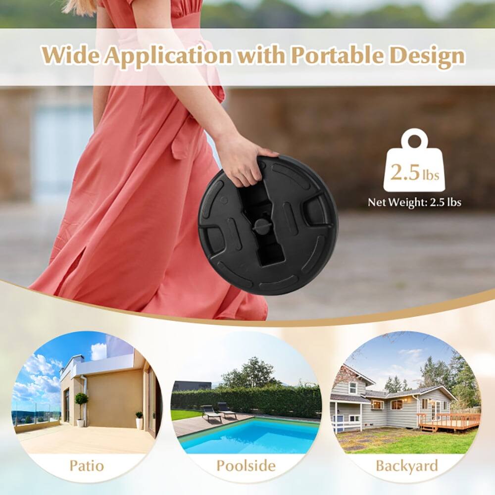 Wide Application with Portable Design  
Net Weight: 2.5 lbs  

Patio  
Poolside  
Backyard