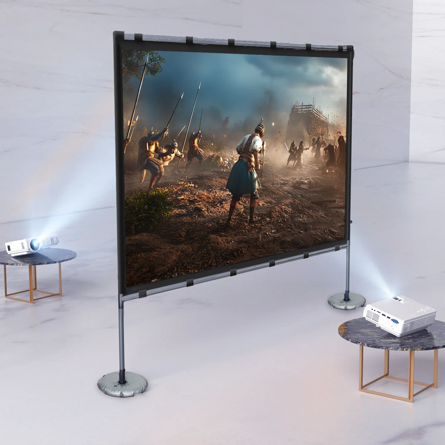 Alt View 1. Vankyo - Staytrue 100" T Projector Screen - White.