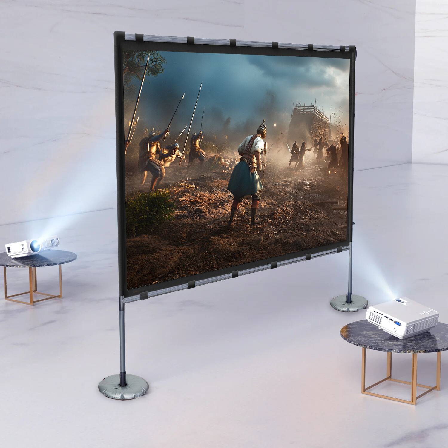 Alt View 1. Vankyo - Staytrue 100" T Projector Screen - White.