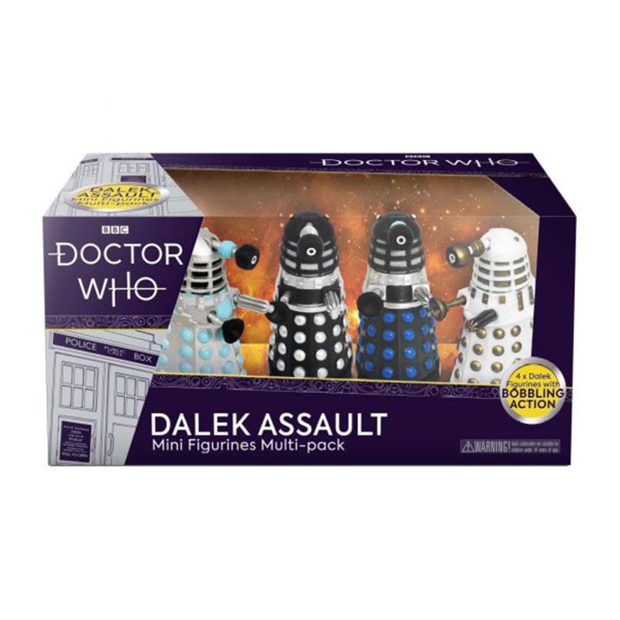 Doctor Who Dalek Assault Mini Figurines Multi-pack 4 Dalek Figurines with Bobbling Action