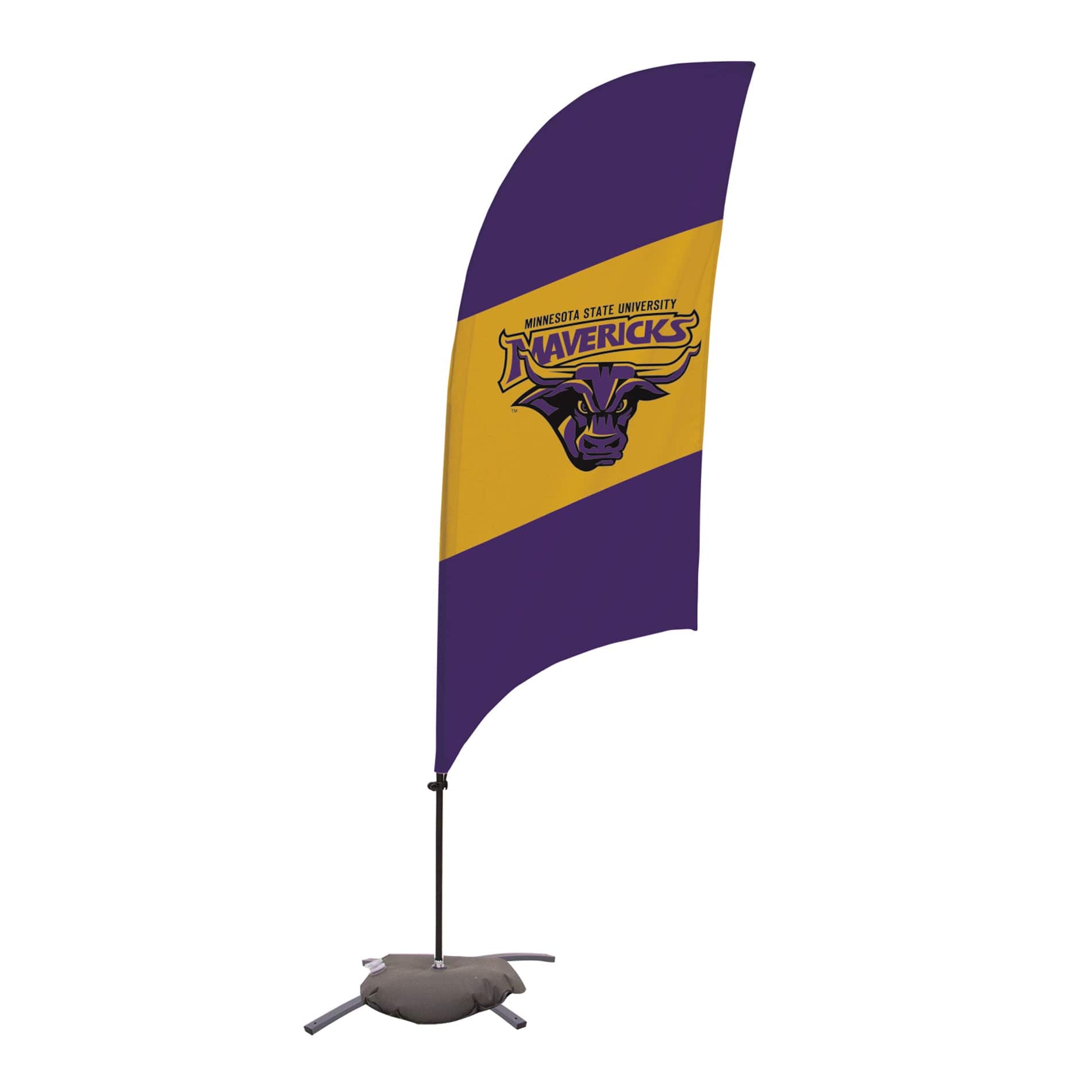 Victory Corps - Minnesota State Mavericks 7.5' Tonal Razor Feather Stake Flag with Base - Multicolor