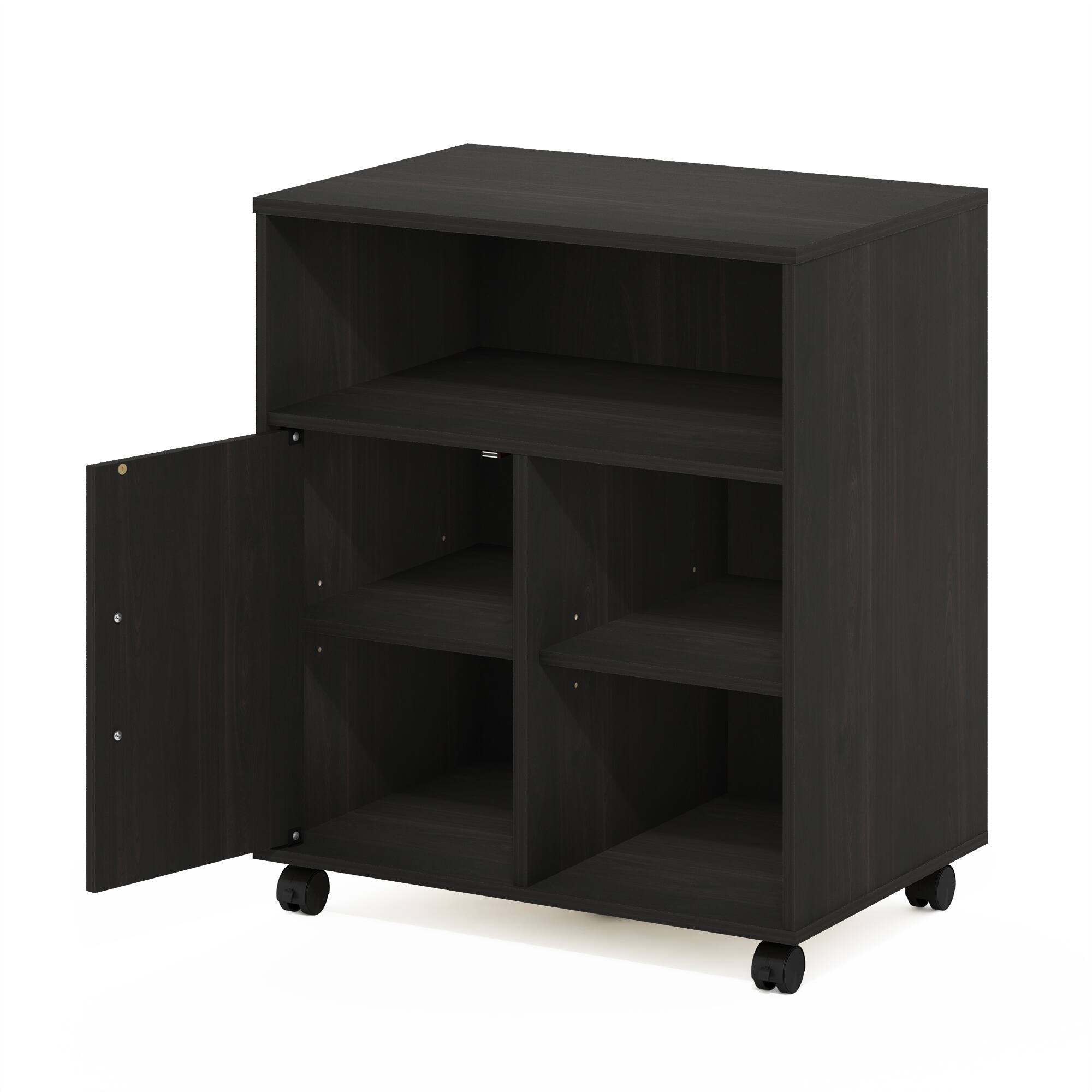 Alt View 3. Furinno - Econ Home Office Under Desk Printer Holder with Wheels.