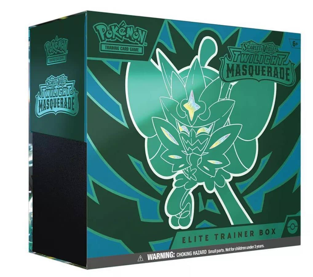 Pokémon Trading Card Game
Scarlet & Violet
Twilight Masquerade
Elite Trainer Box
WARNING: CHOKING HAZARD Small parts. Not for children under 3 years.