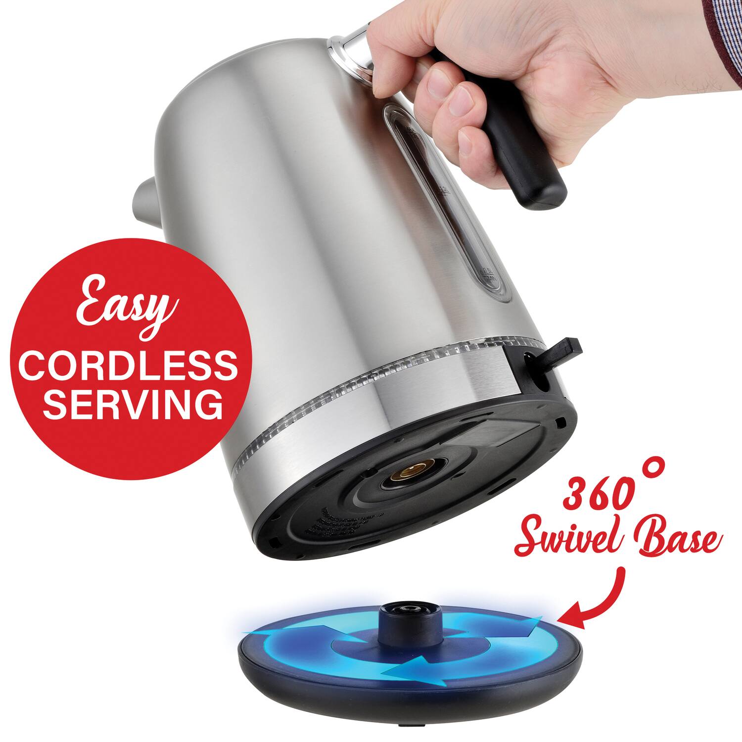 Easy CORDLESS SERVING  
360° Swivel Base