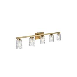 Living District - Cassie 41 inch Wall Sconce in Satin Gold - Satin Gold And Clear