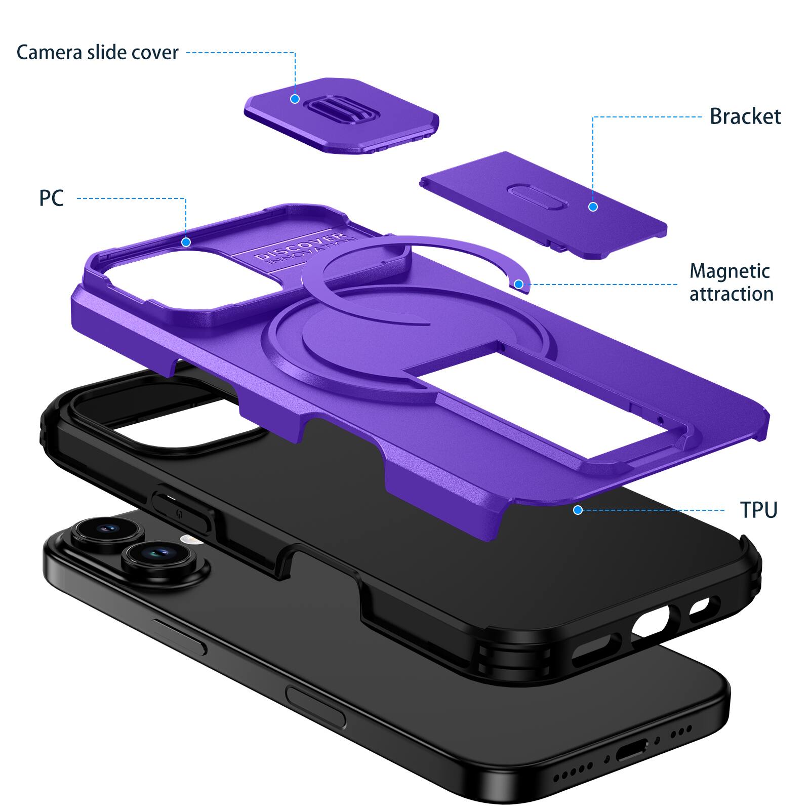 Camera slide cover  
Bracket  
PC  
DISCOVER TE0 1  
Magnetic attraction  
6  
TPU
