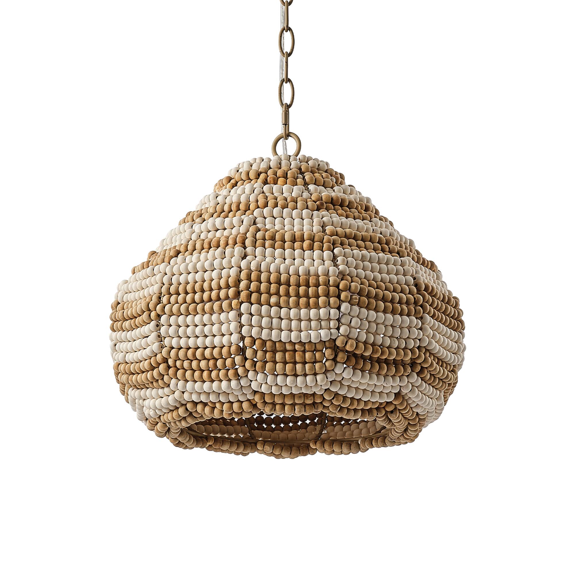 Alt View 6. Parrot Uncle - 15.7" Boho Wood Beaded 2-Light Adjustable Pendant Light for Dining Room and Kitchen Island - Natural.
