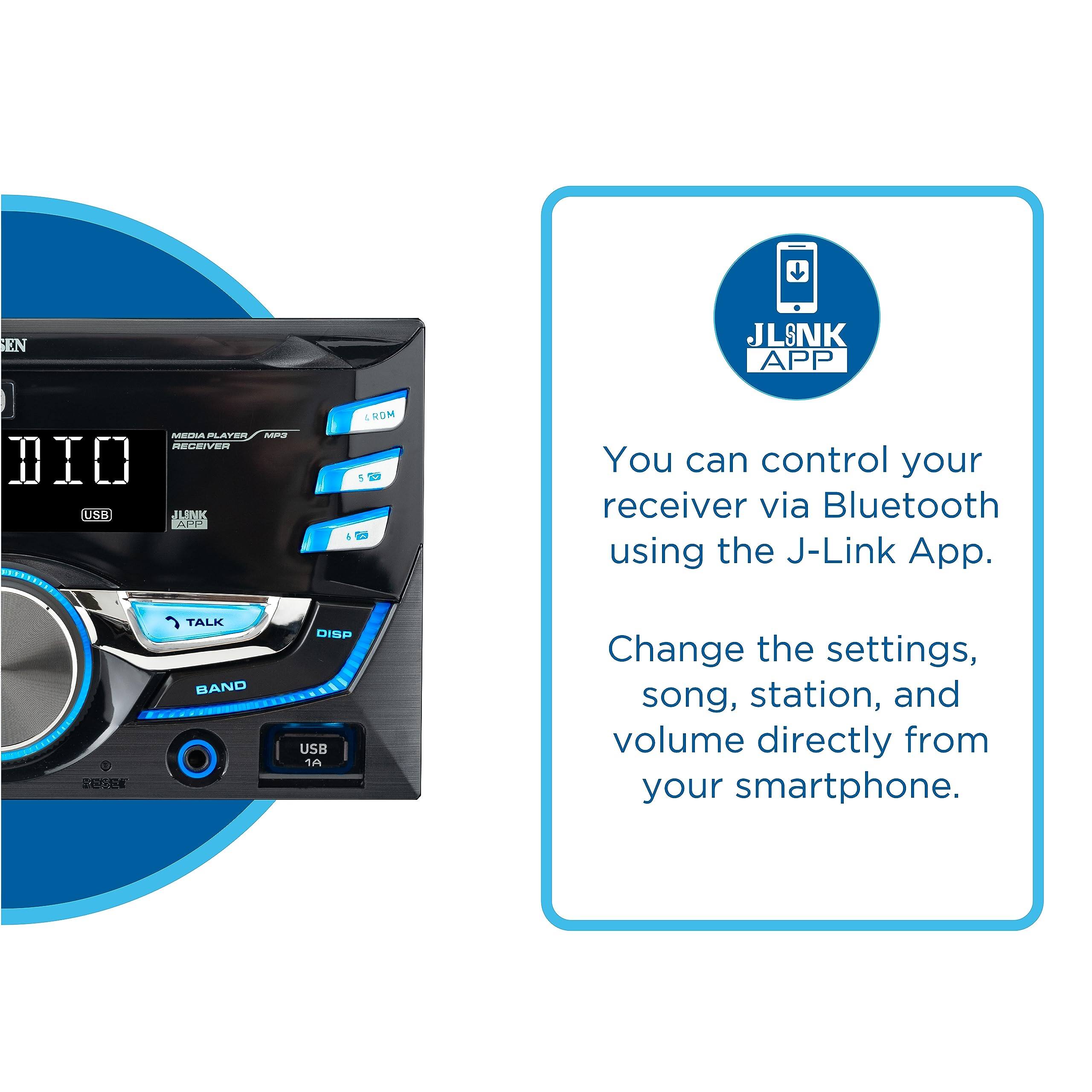 EN ] MIRERA PATER - REGEIVER BIO USB JLNNK APE : ROM 5 JLINK APP You can control your receiver via Bluetooth using the J-Link App. TALK BAND DISP USB 1A Change the settings, song, station, and volume directly from your smartphone.