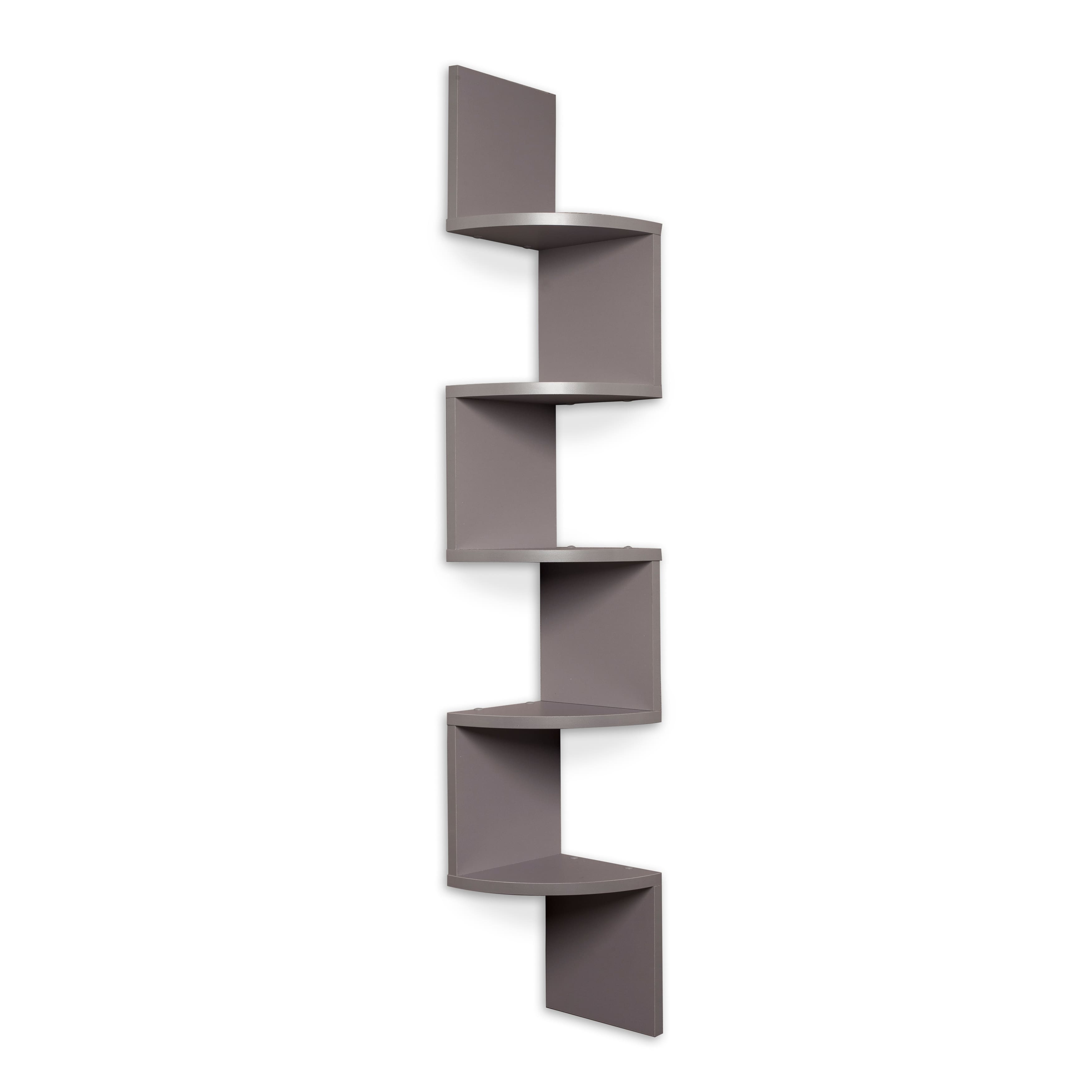 Danya B - Five Tier Corner Wall Shelf - Grey - Gray