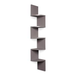 Danya B - Five Tier Corner Wall Shelf - Grey - Gray