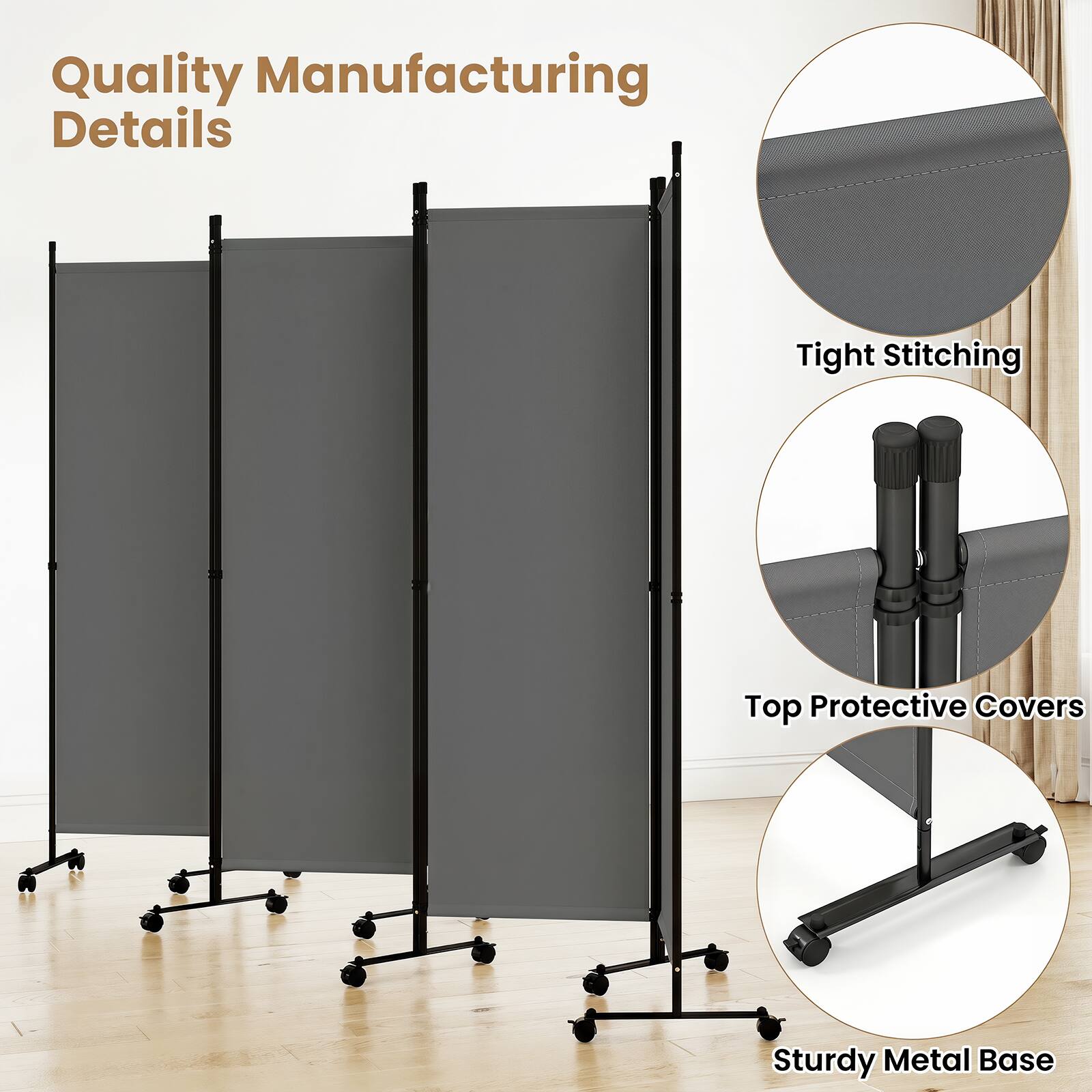 Quality Manufacturing Details
- Tight Stitching
- Top Protective Covers
- Sturdy Metal Base