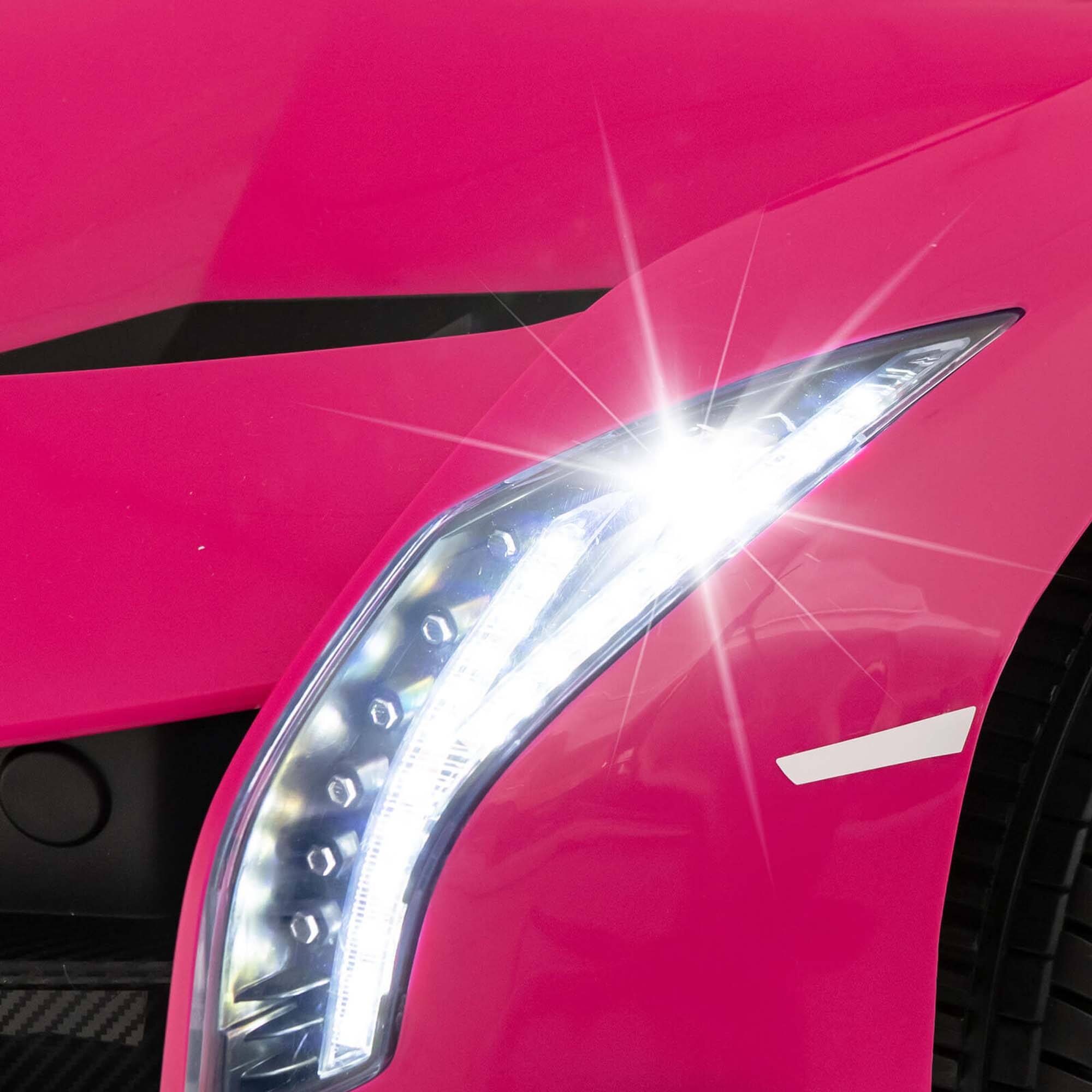Alt View 5. Costway - Costway Licensed Lamborghini 4WD Kids Ride-on Sports Car 12V Battery Powered 2.4G Remote - Pink.