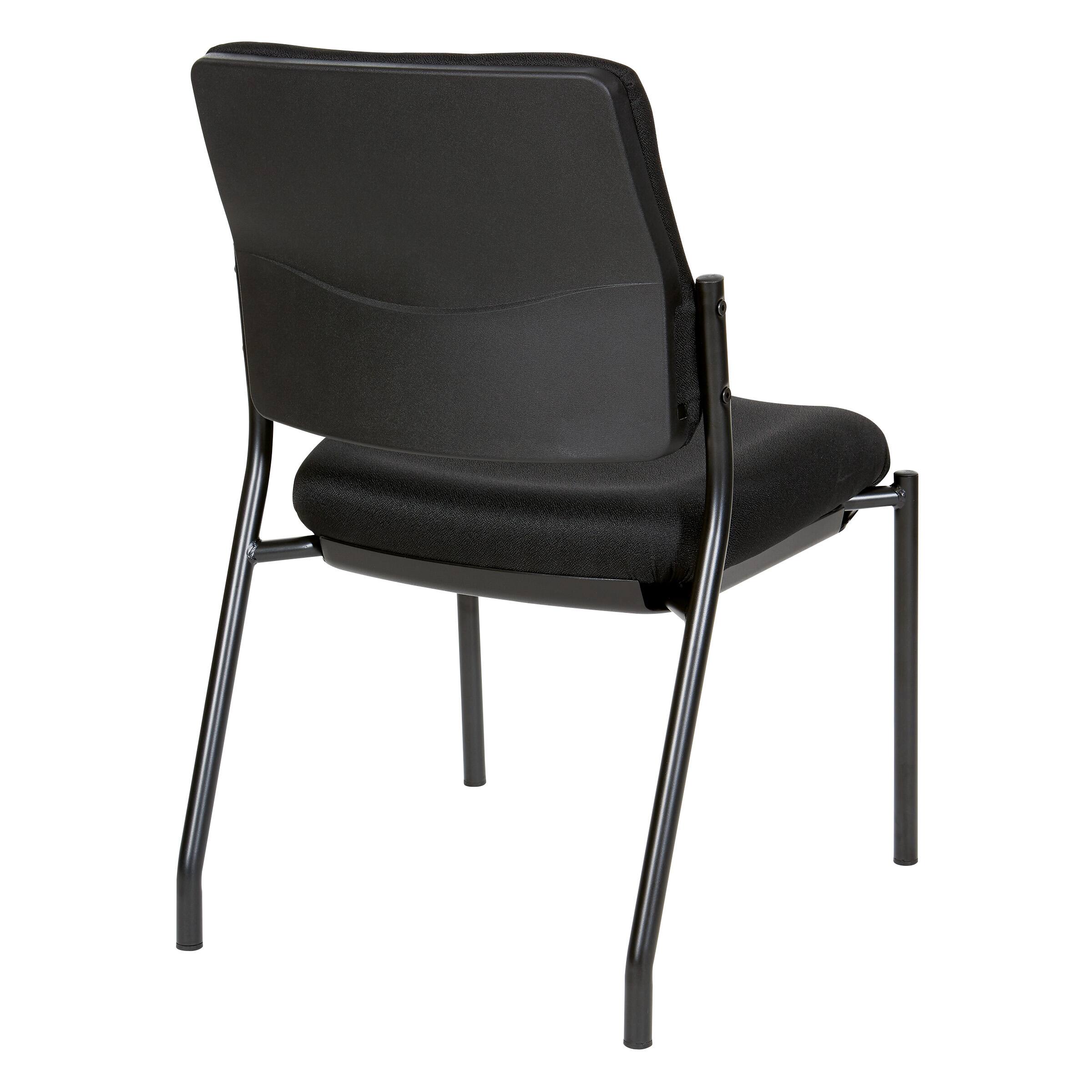 Back. Office Star Products - Padded Armless Visitor's Chair - Black.