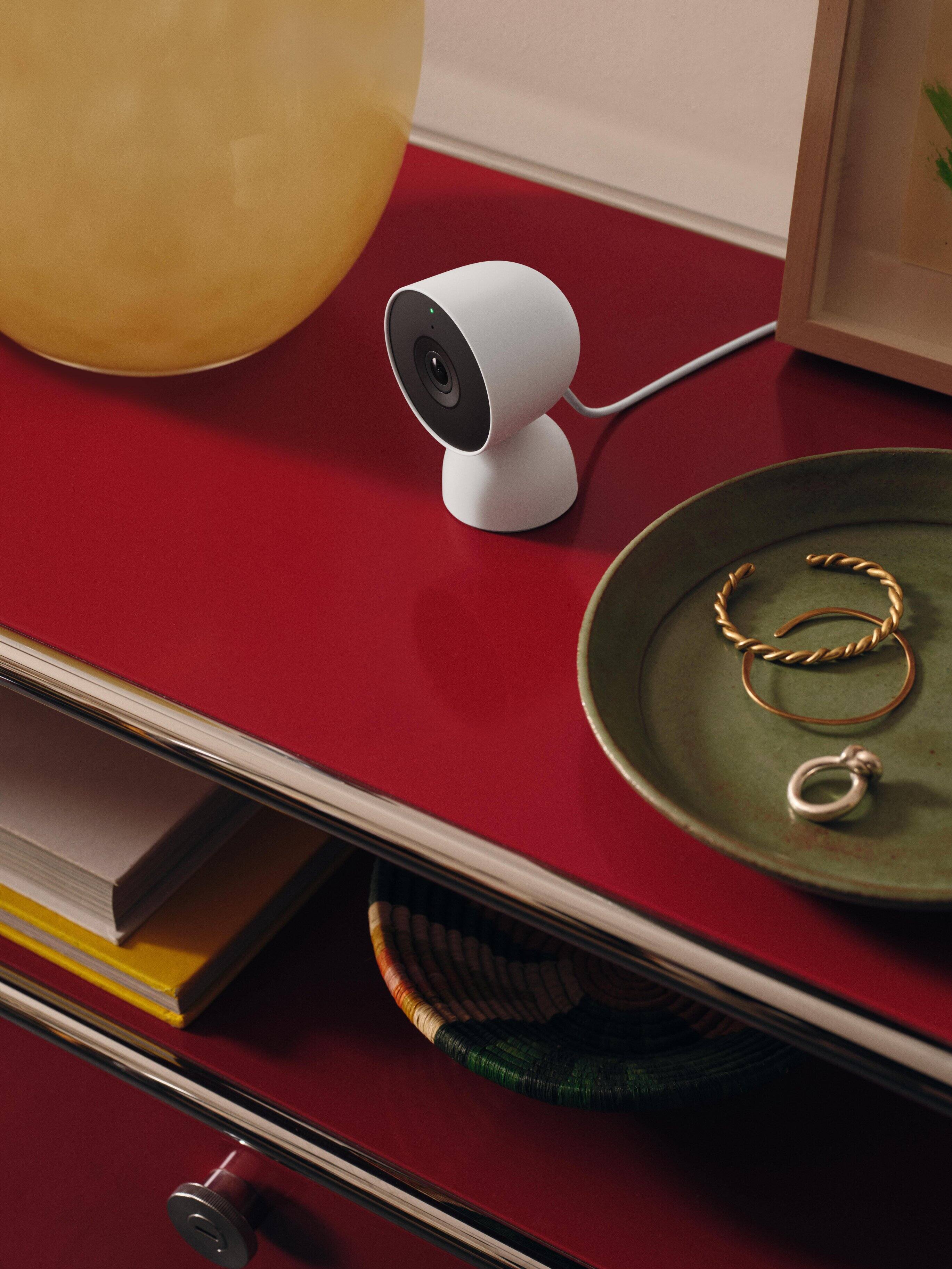 Alt View 20. Google - Nest Cam Indoor (wired, 3rd gen) - Latest Model - 2K Video and Gemini - Snow.