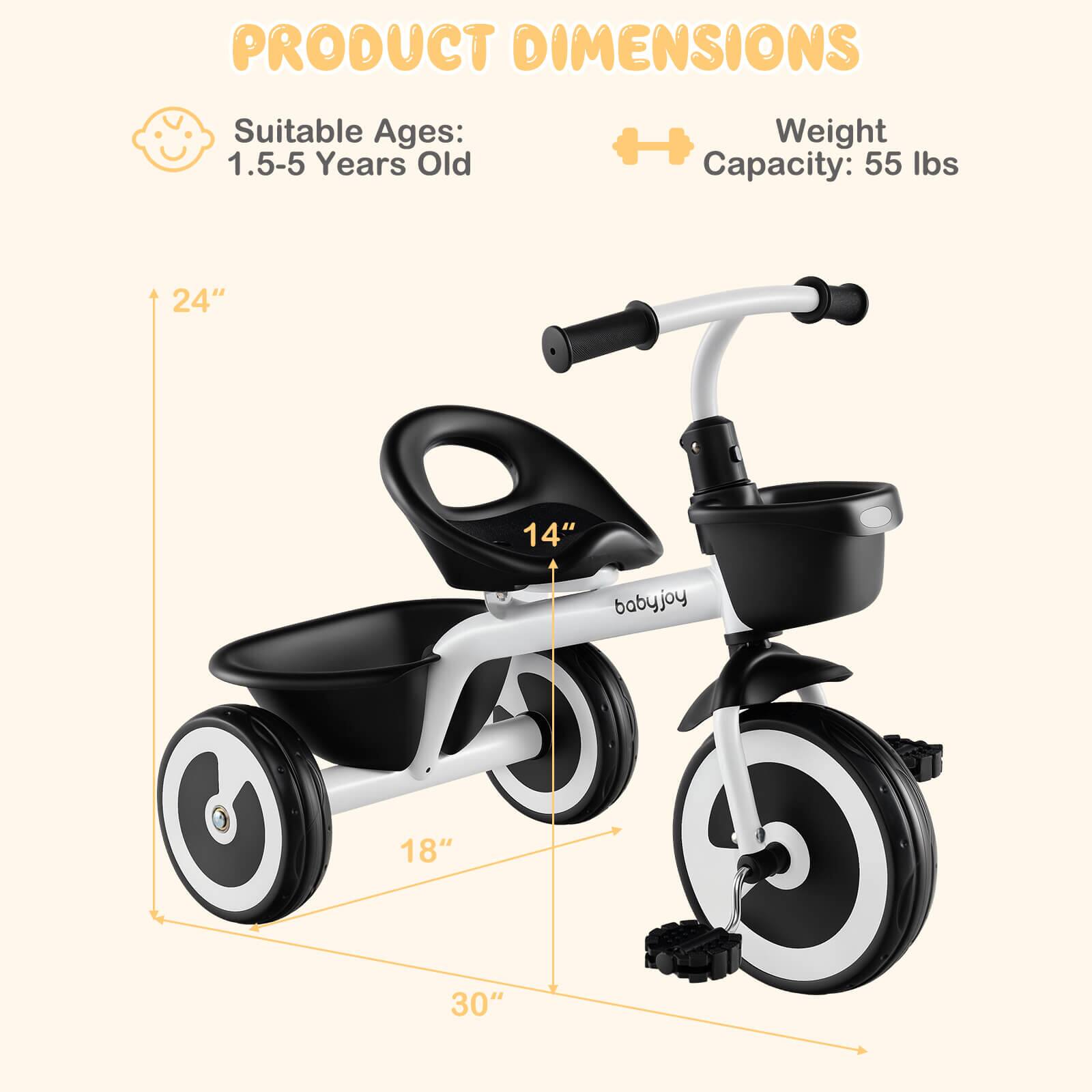 PRODUCT DIMENSIONS

Suitable Ages: 1.5-5 Years Old

Weight Capacity: 55 lbs

24" (height)
14" (seat width)
18" (wheel diameter)
30" (length)