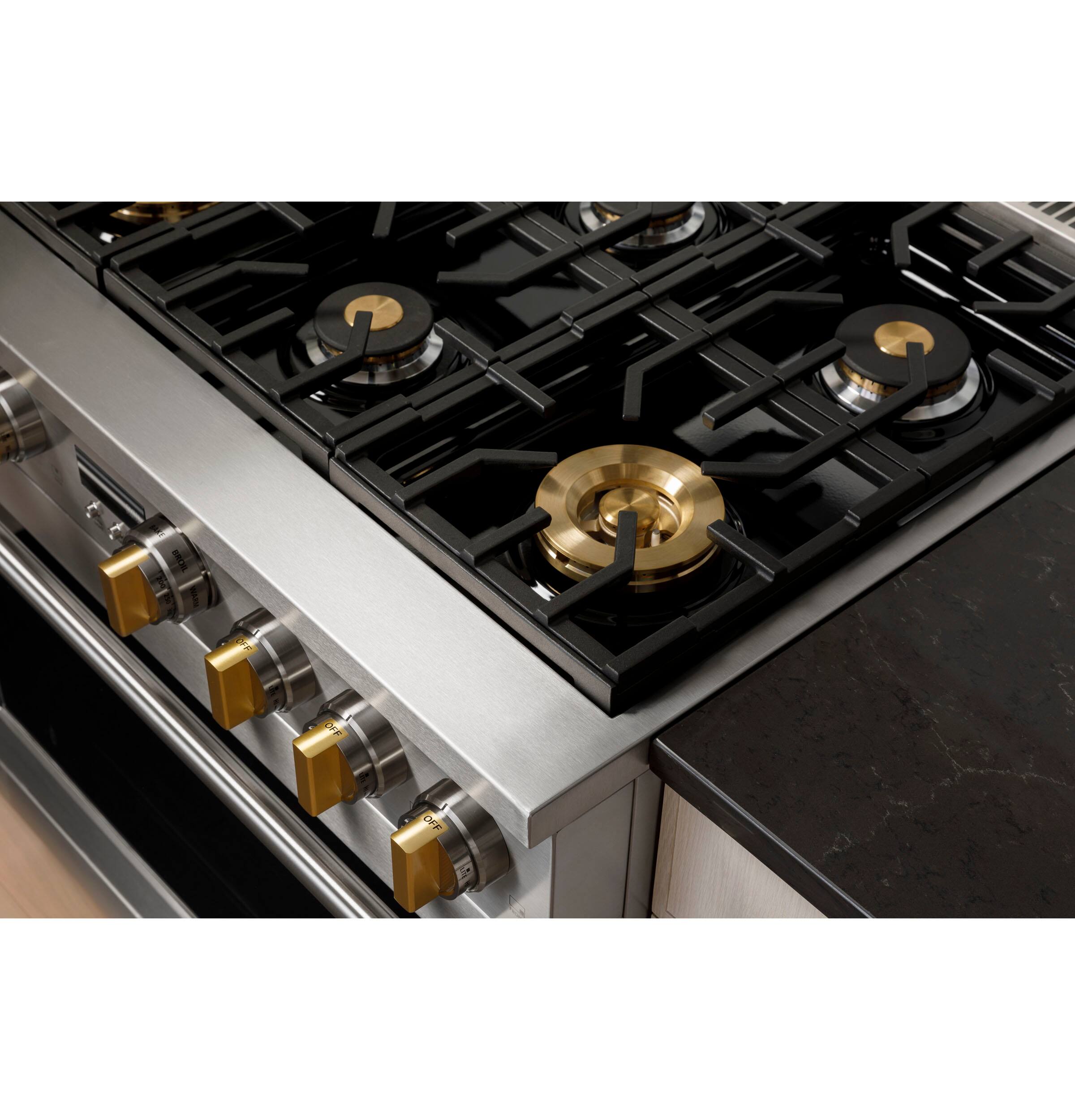 Alt View 17. Monogram - 6.2 Cu. Ft. Freestanding Gas Convection Range with Steam Cleaning and 6 Burners - Stainless Steel.