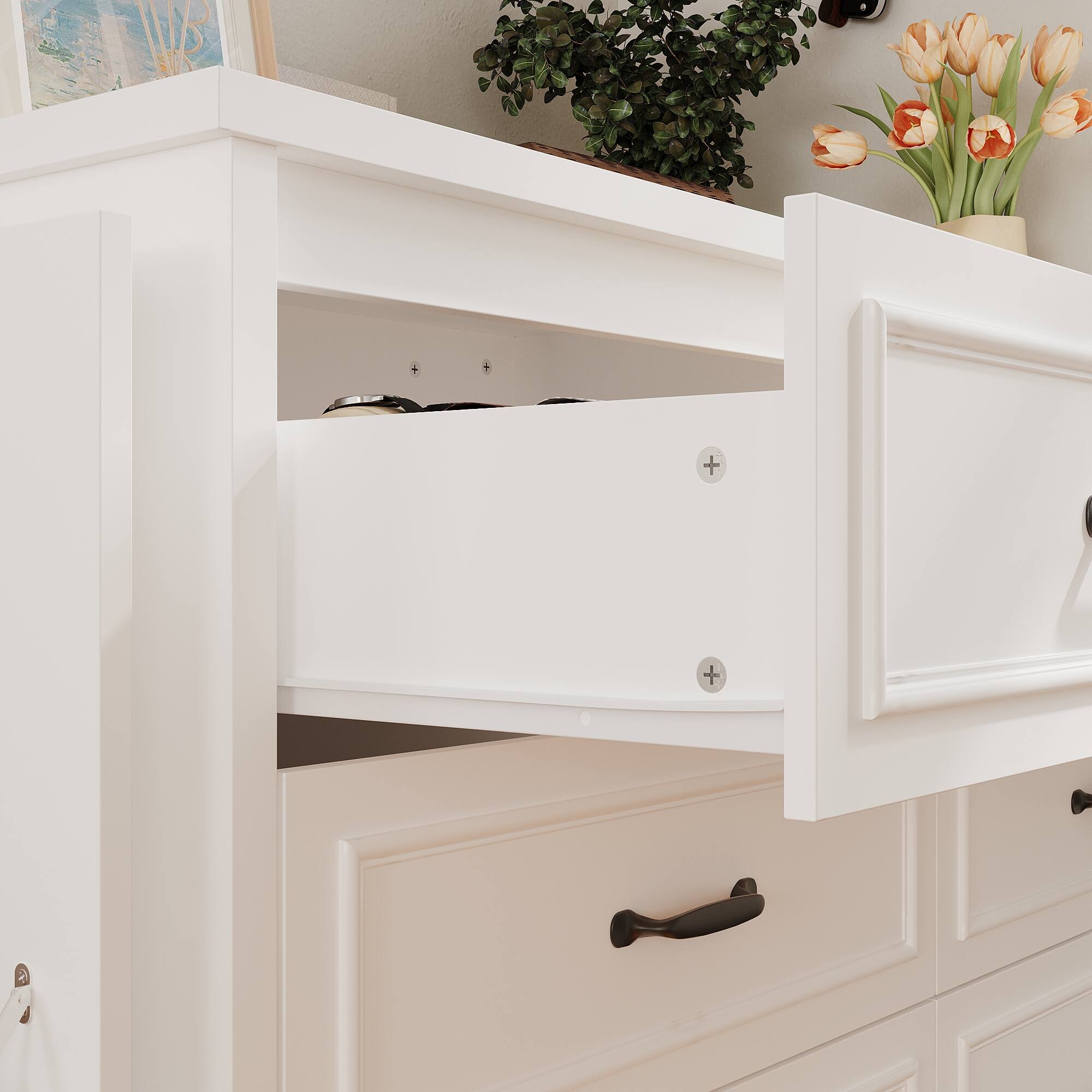 Alt View 8. Famapy - Famapy Entryway Storage Unit Dresser Streamline Your Space with Smart Organization - White.