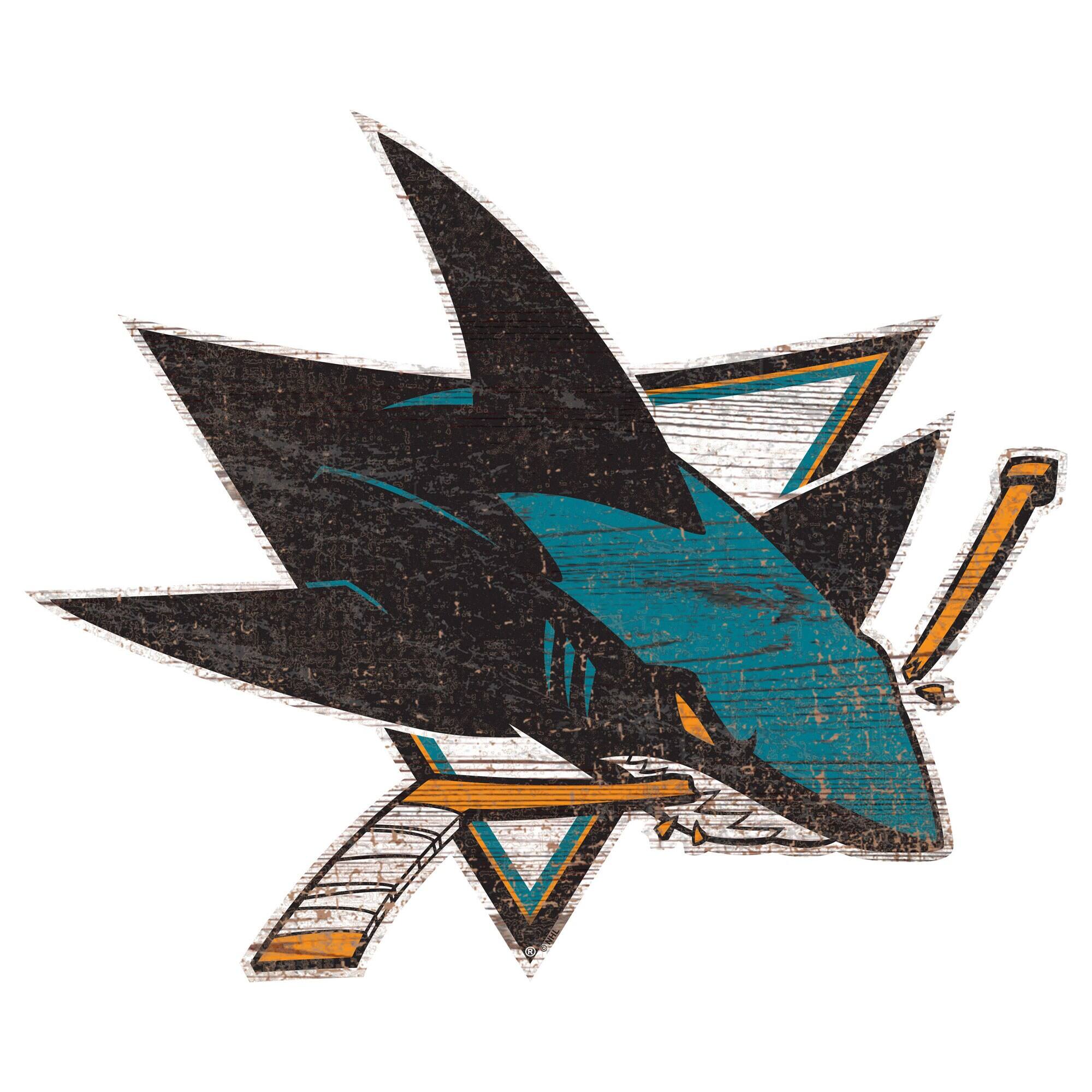 San Jose Sharks 24'' x 24'' Distressed Logo Cutout Sign