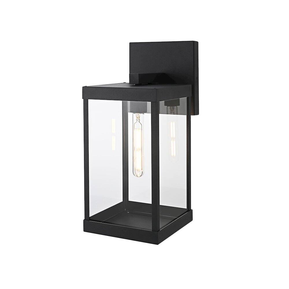 Angle. Elegant Lighting - Peter 7 Inch Outdoor Wall Sconce In Black - Black.