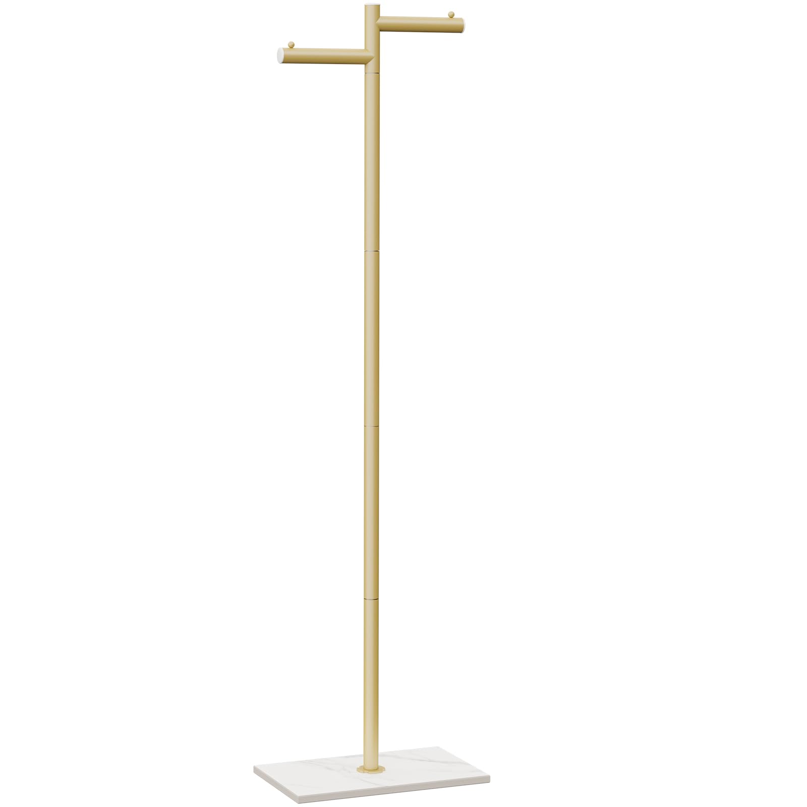 Alt View 7. Hirose Alice - Free-standing Metal Coat Racks Modern Garment Rack Z-shaped Coat Tree with Natural Rock Base for Bedroom Of... - White 15.4*10.2*68.9in.