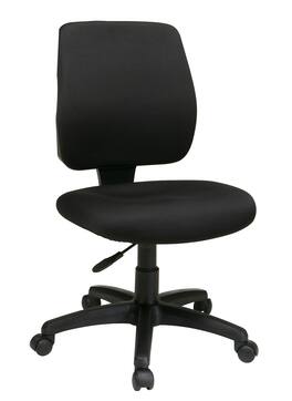 Office Star Products - Deluxe Task Chair with Ratchet Back Height Adjustment without Arms - Coal