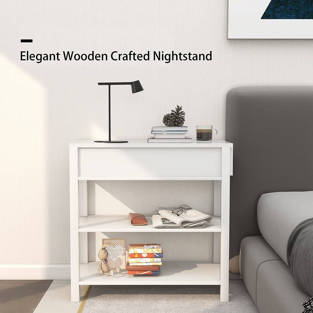 Elegant Wooden Crafted Nightstand