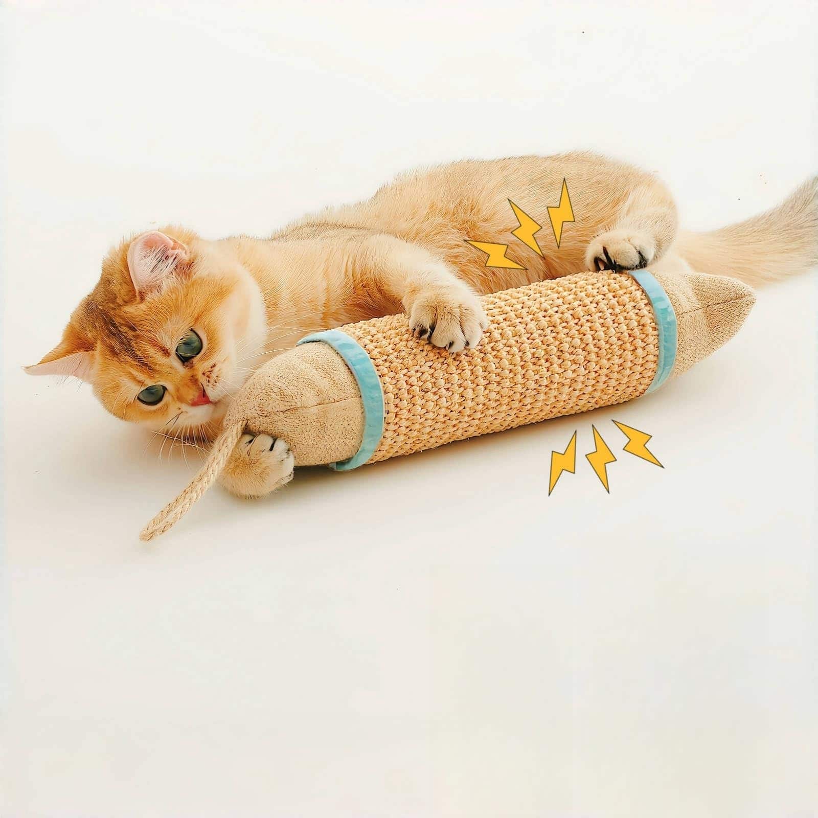 Hirose Alice - teractive Cat Kicker Long Scratcher Sisal For Indoor Cats - Pink and Blue