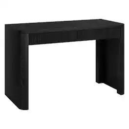 Hudson&Canal - Palmera 47.5" Wide Rectangular Fluted Desk - Black Grain