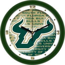 MpDirect - South Florida Bulls 11.5'' Suntime Premium Glass Face Dimension Wall Clock - Multicolor
