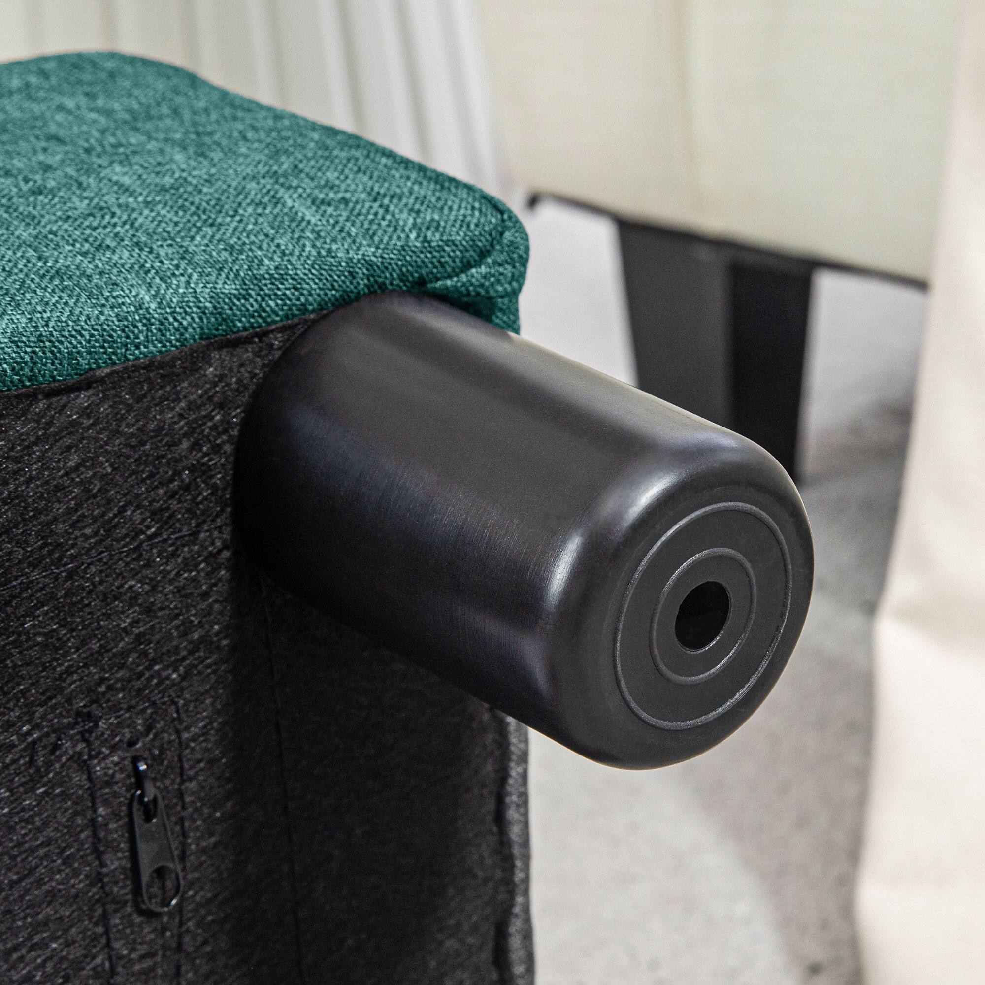 Alt View 7. Homcom - Ottoman Foot Rest, Small Foot Stool with Linen Fabric Upholstery and Plastic Legs, Cube Ottoman for Living Room - Green.