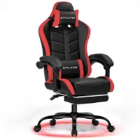 GTPlayer - GT910 Gaming Chair with Adjustable Footrest - Red - Front_Zoom