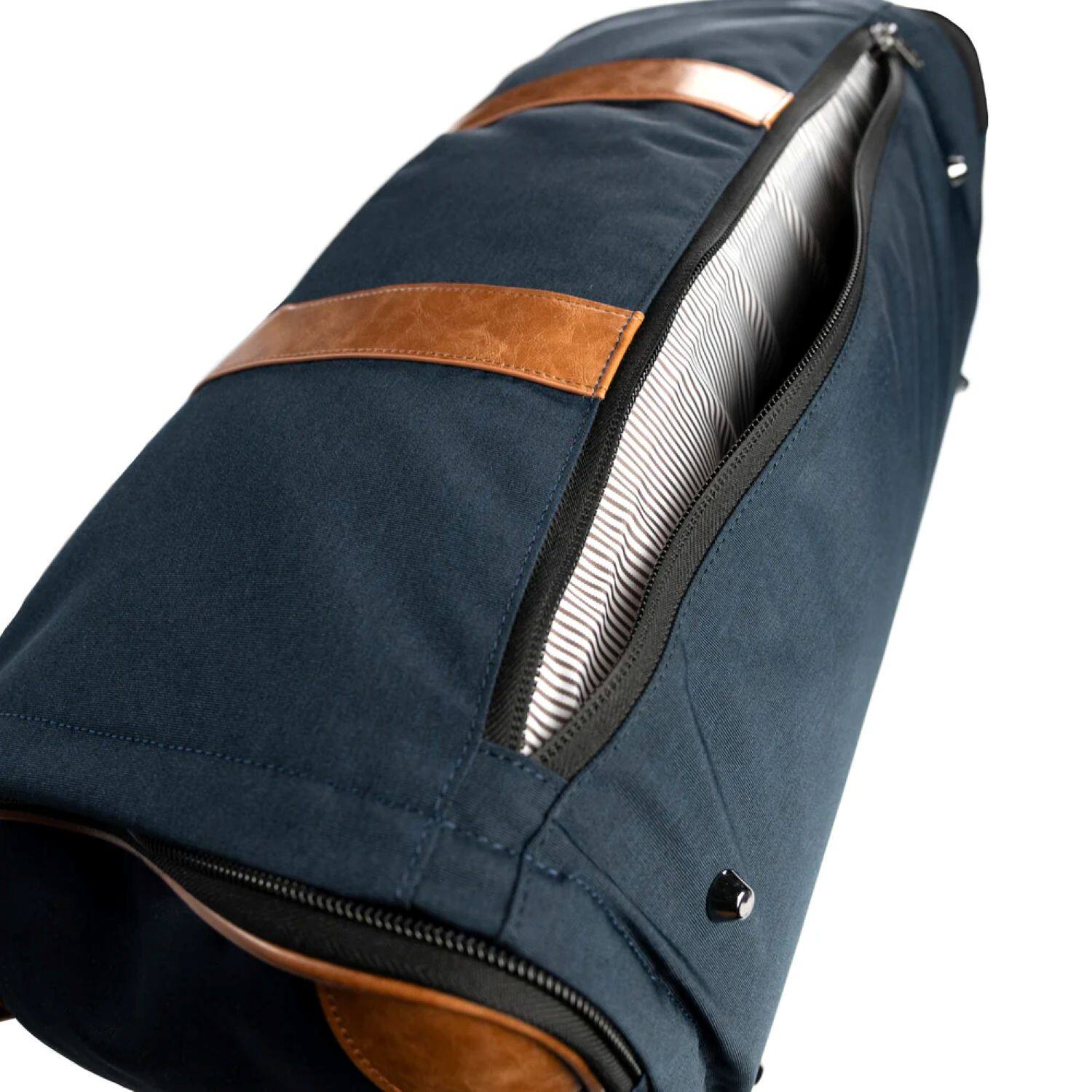 Alt View 1. PKG - Rosedale Duffel Garment Bag - Navy.
