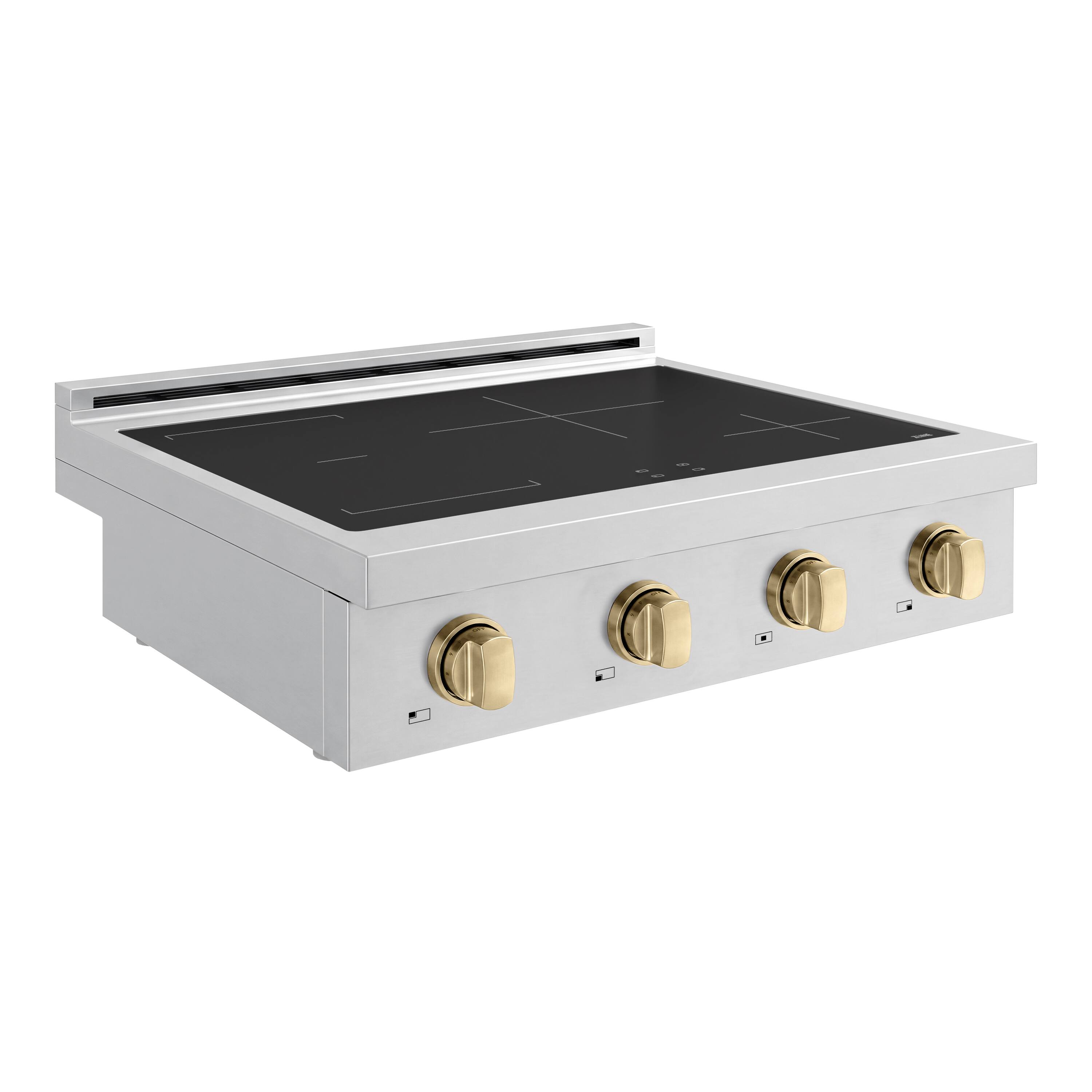 Alt View 9. ZLINE - Autograph 30 in. Paramount Built-in Electric Induction Rangetop with 4 Elements in Stainless Steel and Champagne Accents - Stainless Steel.