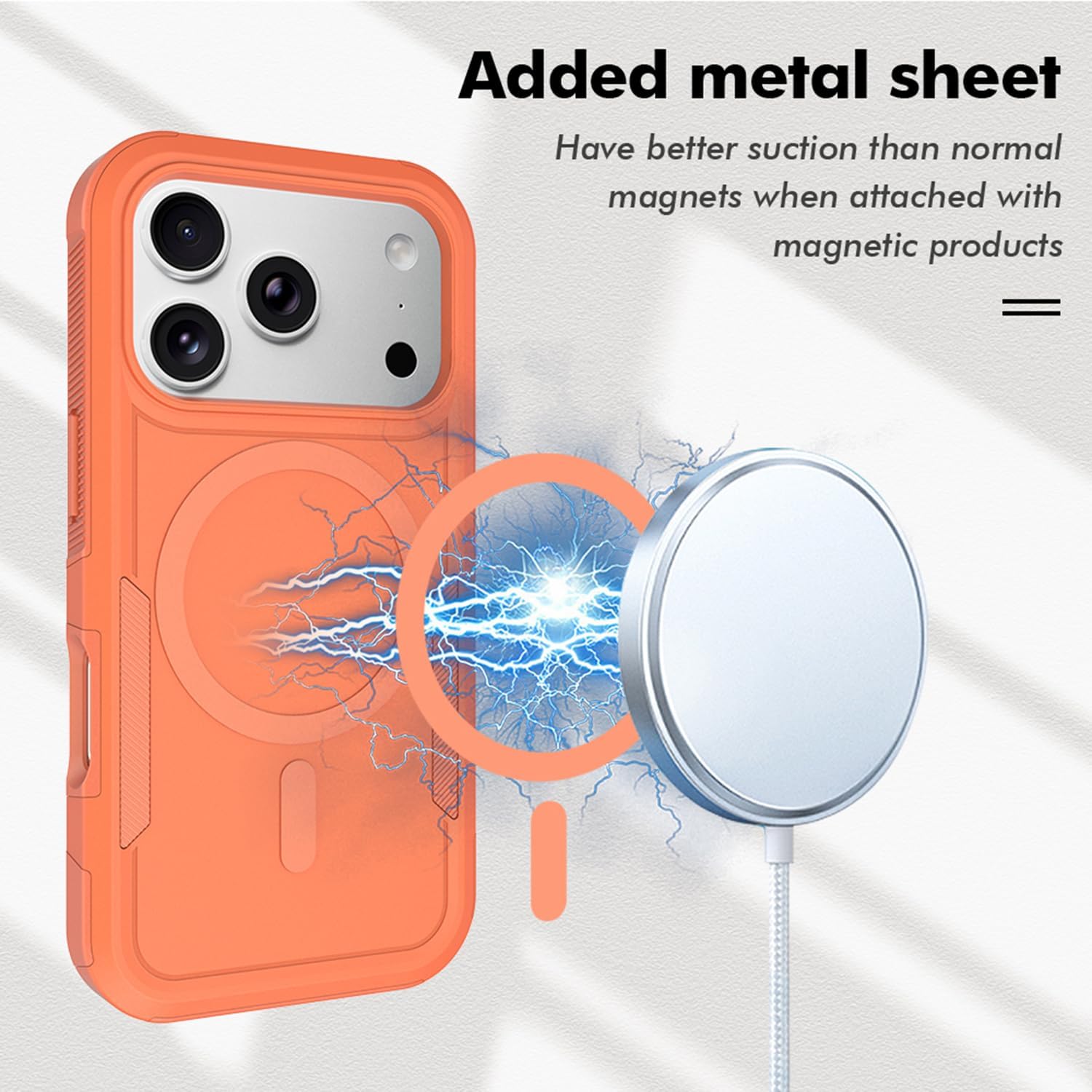 Added metal sheet  
Have better suction than normal magnets when attached with magnetic products