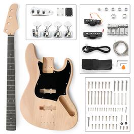 Winado - DIY Electric Guitar Kit, 46Inch DIY Bass Guitar Kit with Mahogany Body, Solid Wood Fingerboard ,Maple Neck,Easy Instal