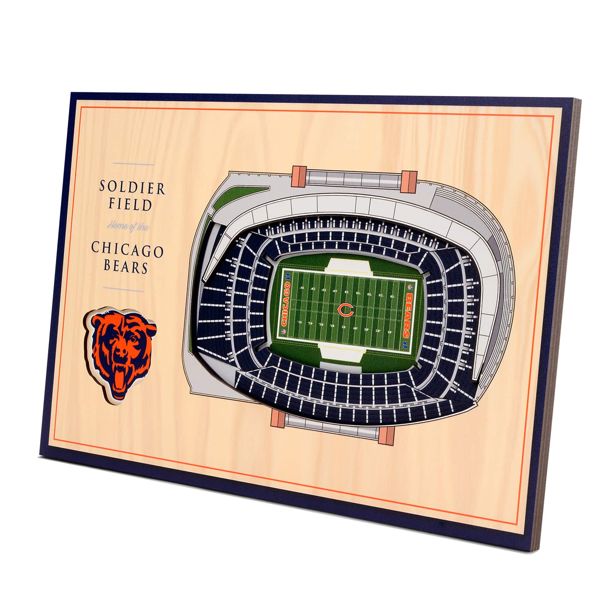 YouTheFan - Chicago Bears 14'' x 10.5'' 3D StadiumViews Desktop Display - Brown price history on PriceWatchPro