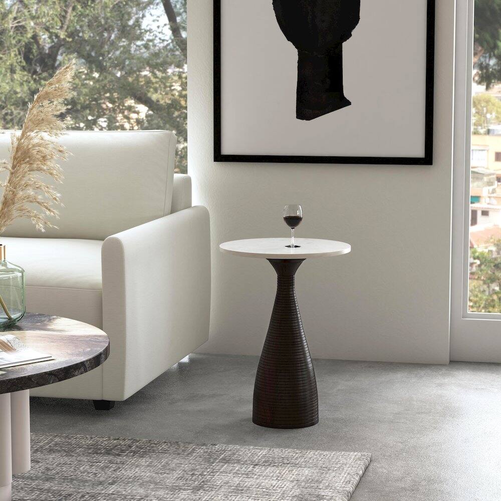 Butler Specialty Julia Marble Pedestal Side Table Dark Brown - Best Buy